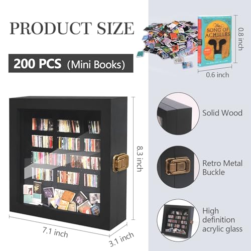 Anxiety Bookshelf – Mini Books Display for Stress Relief and Fun Decor, Perfect Decorative Miniature Library for Book Lovers, Ideal for Home Decor, Office Décor, and Thoughtful Gift - Black - color: Black