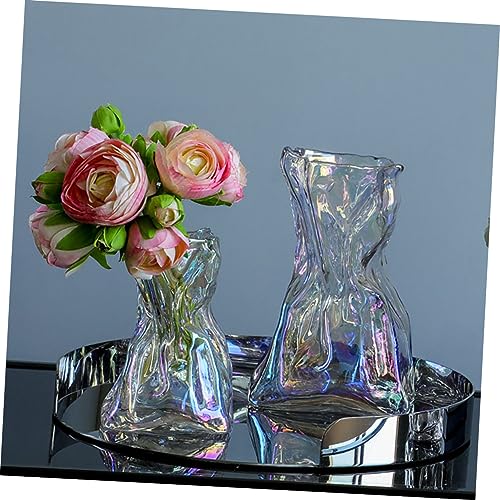 Alipis Glass Floral Vase Abstract Art Large Size Home Decor Centerpiece for Table
