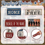4 Pcs Patriotic Memorial Day Decorations 4th of July Tabletop Decorations Red White Blue Table Centerpieces Fourth of July Wooden Sign for Office Tiered Tray Home Shelf 250th Anniversary - style: Memorial Day