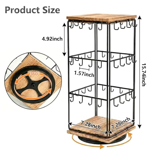 Rotating Earring Display Stands, 48 Hooks Earring Display for Vendors, Jewelry Display Earring Holder Organizer Earring Display Stands for Selling - color: Vintage