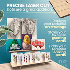 Straight Natural Wooden Tiered Display Stand, Portable Products Display Shelf, Jewelry Display, Card Display Rack, Display Risers, Altar Shelf, Display Stand for Vendor Events, Retail, Craft Shows - color: Natural