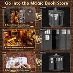 Wimlade DIY Book Nook Kit, Miniature Book Nook kit, Wooden 3D Puzzle Bookend Bookshelf Insert Decor, Halloween/Christmas Decorations/Gifts for Adults and Teens