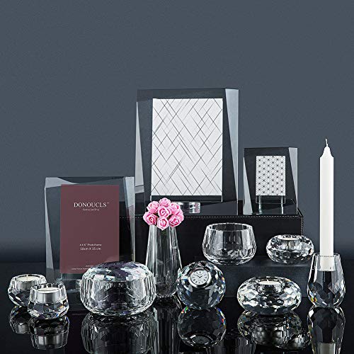 Crystal Tealight Holder Candlestick Home Decorations for Dinner Table Wedding 4" Diameter x 2" High - color: 2"x4" Large