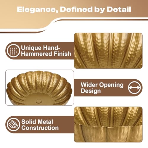 Small Gold Vases for Centerpieces: Antique Gold Flower Vase for Wedding 4 Inch Brass Compote Vase Metal Pedestal Bowl Flower Urn for Party Event Home Decor Set of 4 - size: 3.98 Inches - 4 Pcs