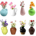 Mini Magnetic Vase,Miniature Magnet Ceramic Vase Decoration, Refrigerator Magnets Vases for Refrigerator Kitchen Locker Office(8pack)