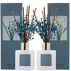 Cocorrína Premium Reed Diffuser Set with Preserved Baby's Breath & Cotton Stick Cashmere Vanilla 2 Packs, 6.7oz Scent Fragrance Oil Diffuser for Bedroom Bathroom Home Décor - size: 6.7 Ounce/2pack
