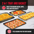 Bakken-Swiss Crisper Tray, Non-Stick Gray Marble | Healthier Cooking | For Regular Ovens | 2-Piece Set, Pack of 4 - color: Gray Marble, size: 9.5" x 13" (Pack of 4)