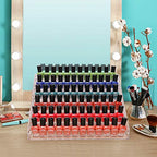 BTremary Clear Nail Polish Paint Organizer Holder Rack Shelf 6 Tier Acrylic Tattoo Ink Essential Oil Display Stand Holds Up to 48-96 Bottles for Table (Fit 1-2oz Bottles) - size: 6 Tiers Tabletop Rack