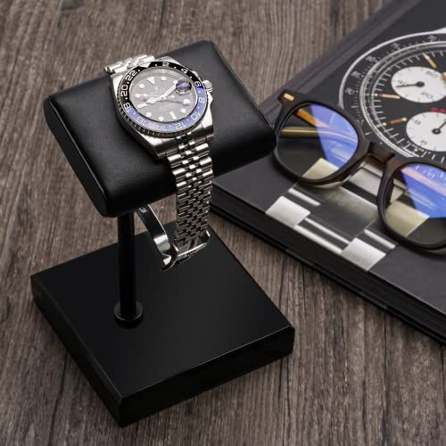 Watch Stand | Watch Display Stand |Premium Leather Natural Marble Base | Watch Display Fits All Watches | watch stand | Watch Holder Organizer for Men