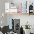 EOOUT Bookends for Shelves Decorative, 5 Pairs of Tree Bookends Supports, Black Metal Book Stoppers for Heavy Books, Heavy Duty Book Ends for Home Office School.