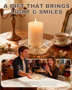 Large Lotus Glass Candle Holder for 3-Wick Candles (Fits 4.5" Jars) – Crystal Candle Tray for Large Jar Candles, Scented Candles & Reed Diffusers(Champagne Gold)