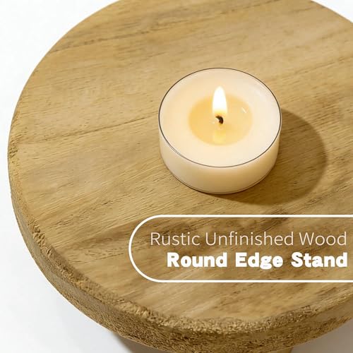 6"/8"/10" 3pcs Round Wood Riser - Plant Risers Stand for Decor - Wood Pedestal Stand Display for Kitchen Counter- Decorative Wooden Risers for Desktop/Bathroom/Livingroom/Bedroom