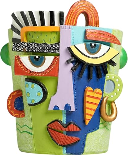 Mint Green Abstract Face Planter Pot/Picasso Flower Pot, Unique Head Planters for Indoor Plants, Abstract Face Decor, Picasso Pots for Home Decor (Large) - size: Large