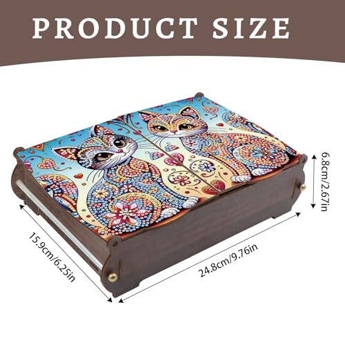 Tontut Diamond Painting kit Storage Box, cat DIY Multifunctional Craft Storage Box, Suitable for Home Office Holiday Gifts - color: Gorgeous kitty