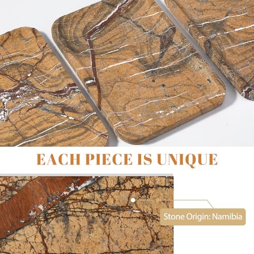 Koville Marble Tray, 12"x8" Natural Marble Vanity Tray for Countertop Bathroom Kitchen Dresser, Decorative Catchall Trays for Perfume Jewelry, Rectangular Stone Serving Tray(Rainforest Gold) - color: Rainforest Gold