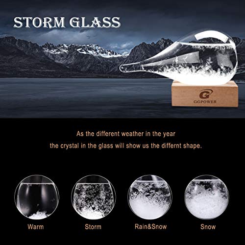 Storm Glass Weather Predictor,Christmas Unique Gifts, Christmas Snow Globe Barometer, Storm Glass Weather Station, Decorative Weather Predictor,Decorative Glass Bottles for Home and Office - size: S