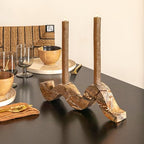 Bloomingville Marble Wave Double Taper Candle Holder, Brown Forest - color: Brown