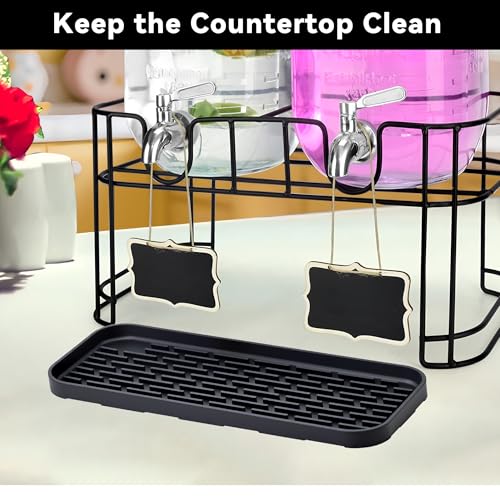 Drip Pan Compatible with Drink Dispenser, 1 Pack Silicone Tray Mat for DD&HAPP Glass Drink Dispenser - color: 1 Pack