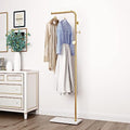 Metal Gold Coat Racks, Standing Coat Rack with Heavy Base, Modern Coat Tree with Crossbar and 3 Hooks, Entryway Coat Racks for Handbags, Clothing.(67inch) - size: 67in-std