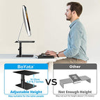 BoYata Monitor Stand, Adjustable Monitor Riser Metal Computer Stand Compatible with TV, PC, Laptop, Computer, iMac, and All Screen Display-Black - color: Black