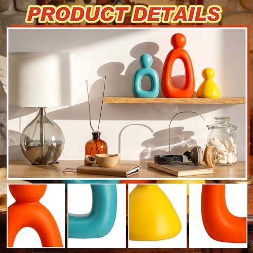 Youyole Abstract Family of 3 Figurines Sculpture Modern Home Decor Love Sculpture Home Decorative Accents Abstract Decorative Statue for Living Room Office Table Shelves Decorations (Medieval Color) - color: Medieval Color