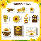 12 Pcs Sunflower Tiered Tray Decor Set Summer Kitchen Decor Tiered Tray Rustic Farmhouse Tier Tray Decor Items Sunflower Gnome Wooden Signs for Sunflower Party Decor Summer Home Decoration - style: Sunflower