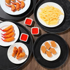 Zopeal 8 Pieces Black Round Restaurant Serving Tray, Plastic Non Slip Surface Food Meals Server Tray with Raised Edges for Home, Kitchen, Restaurant, Cafeteria, Bar (11",14",16",18") - size: 11", 14", 16", 18"