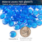 HappyFiller 630 PCS Acrylic Flat Marbles Fake Crystal Gems for Glass Vase Fillers, Crafts,Party Confetti,Wedding Centerpieces,Fairy Garden Gemstone Beads with Vibrant Royal Blue Color - color: Cobalt Blue