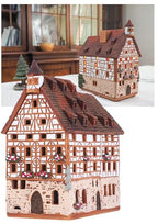 Ceramic Art Handmade Tealight Candle Holder Room Decoration Handcrafted Collectible Miniature Aroma Light House Pilatus Hause in Nurnberg, Germany B338AR