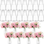 Mumufy 24 Pcs Plastic Bud Vases Bulk Small Clear Container for Flowers Height Shatterproof Crystal Bud Vase for Centerpieces Wedding Home Table Decorations Formal Dinners(3.15 x 5.91 Inch) - size: 3.15 x 5.91 Inch