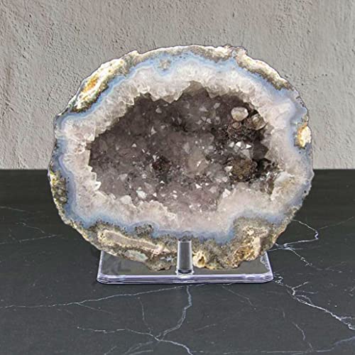 OnFireGuy 4.25" Three-Peg Acrylic Display Stand Easel | 4-1/4" W x 3-1/2" D x 1-3/4" H | Ideal for Displaying Mineral Rocks, Gemstones, Fossils, Geodes, Coral Pieces, Seashells, Rock Specimens, Crystals, Agates