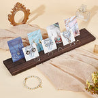 PH PandaHall Wooden Jewelry Display Stands, 3-Slot Wood Earring Card Holder Portable Jewelry Organizer Table Displays for Selling Earring Showing Jewelry Displaying, 15x3inch, Brown - color: Brown