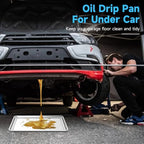2Pcs Stainless Steel Oil Drip Pan for Under Car, 24 x 16 x 1.9 Inch Metal Oil Drain Pan for Oil Change, Automotive Large Drip Tray Oil Catch Pan Replacement Tray to Keep Garage Floor Clean - size: 24'' x 16'' x 1.9'', 2Pack, Stainless Steel