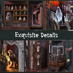 MiniCity Magic Booknook Building Set with LED Light, Mini Bookend Building Kit for Bookshelf & Home Decor, DIY Miniature Book Nook Building Model for Kids Adults Teens (Haunting Relics) - style: Haunting Relics