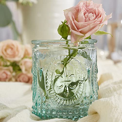 Kate Aspen Vintage Blue Glass Tealight & Votive Candle Holders (Set of 8), Farmhouse Decor, Room Decoration, Shelf Decor - color: Blue, size: Set of 8
