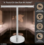 Luxury Hand Towel Holder Stand with Heavy Base, SUS 304 Stainless Steel Towel Rack, T-Shape, Freestanding Towel Stand for Bathroom Vanity or Kitchen Countertop, Waterproof Counter Organizer - color: Stainless Steel