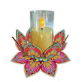 DIY Diamond Art Painting Candlestick Holders 5.71in Mandala Flower Shape Desk Candle Tray Tabletop Ornaments for Wedding Ramadan Party Home Table Centerpiece-Mandala06 - color: Mandala06