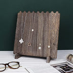 MOOCA Wooden Plank Necklace Jewelry Display Stand for 8 Necklaces, Jewelry Display Holder, Wood Plank Storage Stand Holder, Coffee Color - color: Coffee