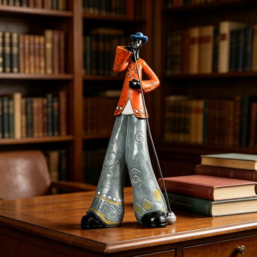 Vintage Jazz Band Decorative Singer Figurine,Western Band Sculpture,Creative Musician Decoration,Abstract Figure Ornaments,Suitable for Living Room,Wine Cooler,Bookshelf,entryway,etc. (Singer) - color: Singer