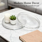 Round Glass Serving Trays, Modern Tray Decoration, 10 Inches Diameter Glass Tray, Home Decoration,Serving Platter,Round Food Platter
