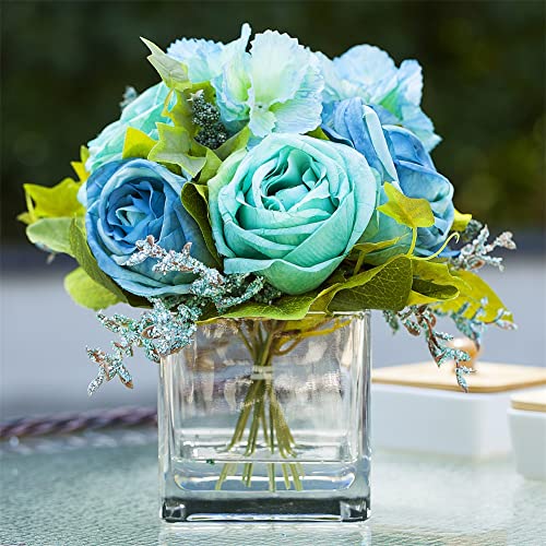 EnovaFloral Cube Glass Vase, 5x5 Inch Square Glass Vase - Floating Candle Holder for Wedding Centerpieces and Home Office Decor - size: 5x5x5