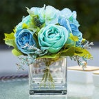 EnovaFloral Cube Glass Vase, 5x5 Inch Square Glass Vase - Floating Candle Holder for Wedding Centerpieces and Home Office Decor - size: 5x5x5