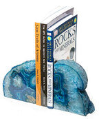 Agate Bookend with Rubber Bumpers Plus (3.5-6 lb, Blue) - color: Blue, size: 3.5 - 6 lb