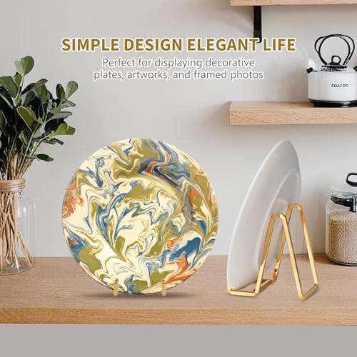 Plate Holder Easel Display Stand - 6 inch Metal Plate Stands for Display - Tabletop Picture Stand - Gold Iron Easels for Display Pictures | Photo Frames | Book | Decorative Plates | Plaque - 4 Pack - size: 6 inch-4