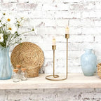 Modern Twisted Metal Candle Holder, Gold Taper Candlestick Centerpiece for Table Décor, Wedding, Holiday & Housewarming Gift - size: Size B