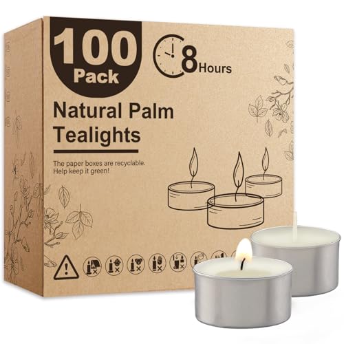 Ashlux Tea Lights Candles 100 Pack 8 Hours, Tea-8H-100Pack - size: 100 Pack, style: 8 Hours