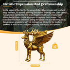 CHOVY Winged Brass Elk Statue - 100% Solid Handcrafted Lost-Wax Cast Sculpture, Nordic Mythical Creature Art, Steampunk Winged Beast Decor, Premium Home Collectible, Unique Gift for Mythology Lovers - style: Flying Deer