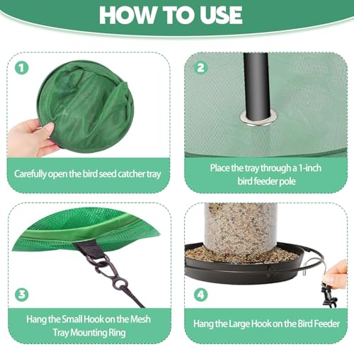 Bird Seed Catcher Tray for Hanging Bird Feeder Platform, 20 inches Birdseed Hoop for Hummingbird Feeders Bee Feeder Outdoor Garden Hanging Tray(1PC-) - color: 1PC-