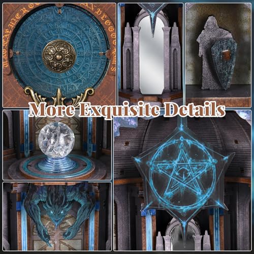 CCCDF Magic Book Nook Kit, Openable Miniature Dollhouse Booknook, 3D Wooden Bookend with LED Light, Wizard Themed DIY Craft Decor for Adults Teens - Circle of Magic - style: Circle of Magic