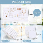 Blulu 31 Pack Wooden Earring Display Stand 7 Slots jewelry Display Holder with Earring Card for Selling Vendors Retail Show - color: Wash White, White